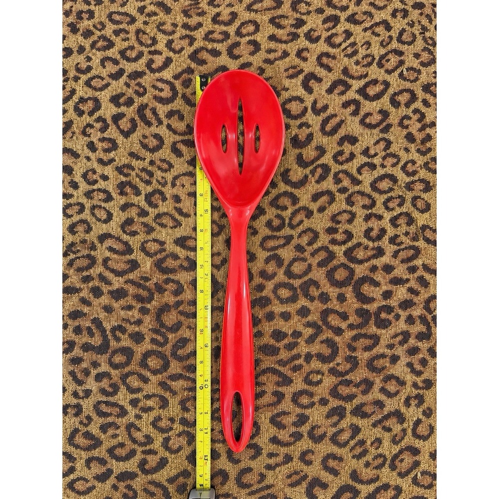 ZAK‎ Designs VTG Slotted Spoon Melamine Thick Mixing Serving Spoon 12" Red 09219